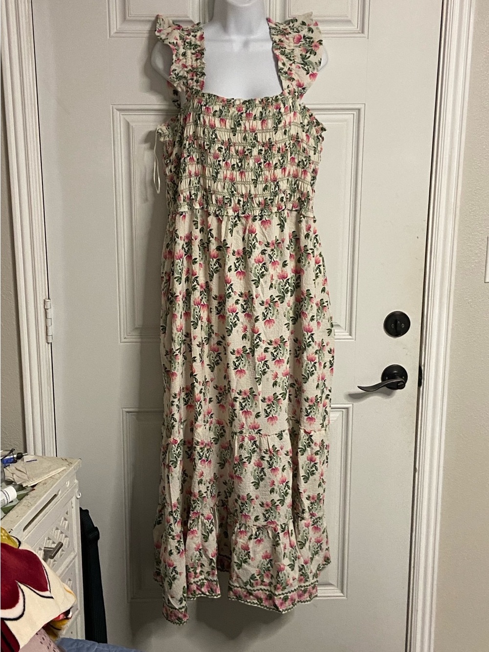 T41a- MAX STUDIO Floral Tiered Maxi Summer Dress